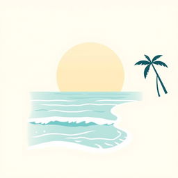 Create a minimalist poster with summer vibes inspired by a beach