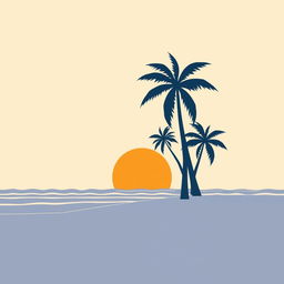 Create a minimalist poster with summer vibes inspired by a beach