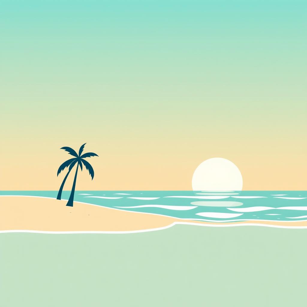 Create a minimalist poster with summer vibes inspired by a beach