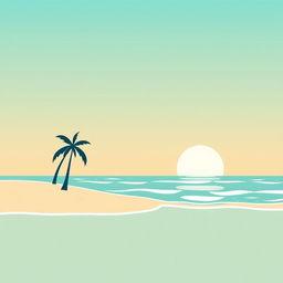 Create a minimalist poster with summer vibes inspired by a beach