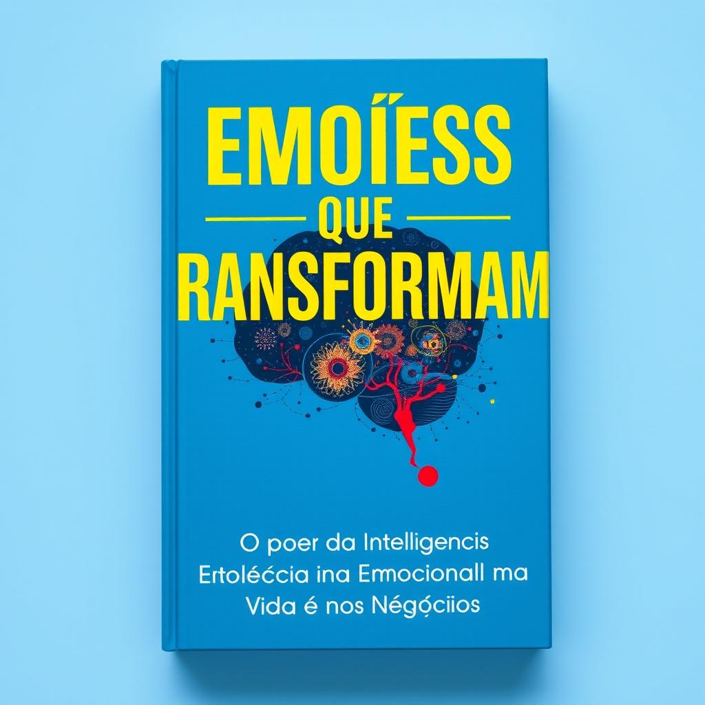 Create a book cover with the title 'EMOÇÕES QUE TRANSFORMAM' and the subtitle 'O poder da Inteligência Emocional na Vida e nos Negócios'