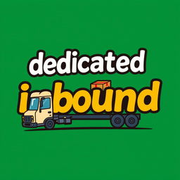 A t-shirt design featuring the words 'dedicated inbound' with a caricature theme of SPX Express