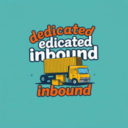 A t-shirt design featuring the words 'dedicated inbound' with a caricature theme of SPX Express