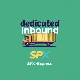 A t-shirt design featuring the words 'dedicated inbound' with a caricature theme of SPX Express