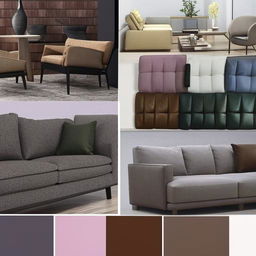 A collection of modern, comfortable and stylish sofa designs with a variety of materials and color schemes.