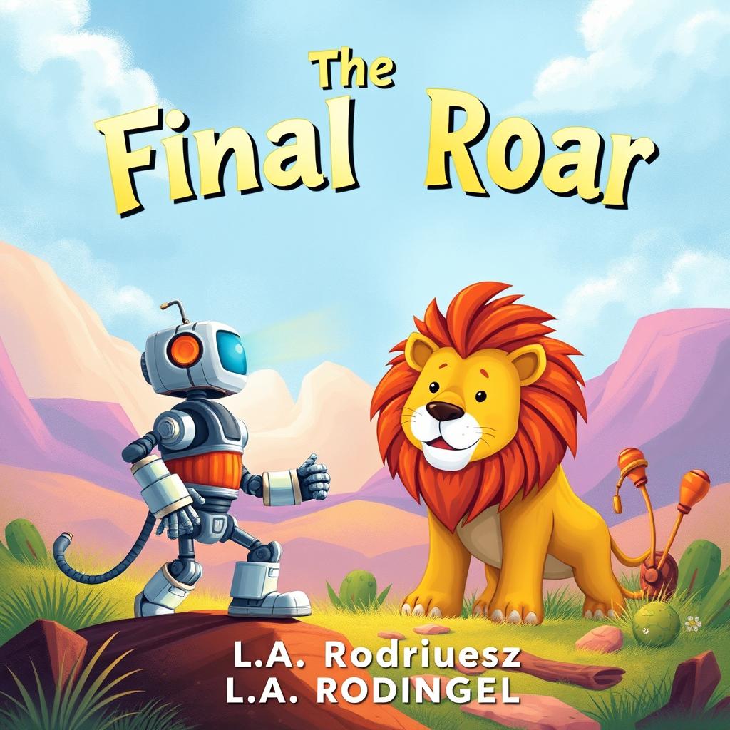 A vibrant and engaging children's book cover for a book titled 'The Final Roar' by L