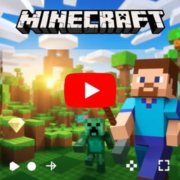 A vibrant and engaging YouTube thumbnail for a Minecraft video