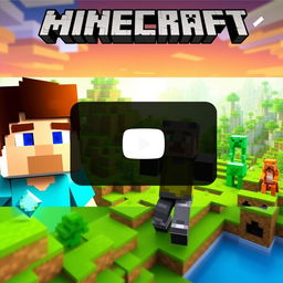 A vibrant and engaging YouTube thumbnail for a Minecraft video