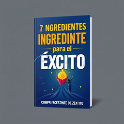 Create a motivational book cover titled '7 Ingredientes para el Éxito, Comprende el Instinto del Éxito'