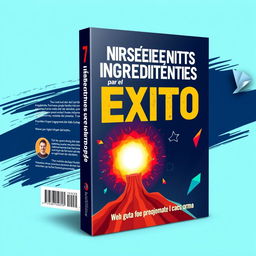 Create a motivational book cover titled '7 Ingredientes para el Éxito, Comprende el Instinto del Éxito'