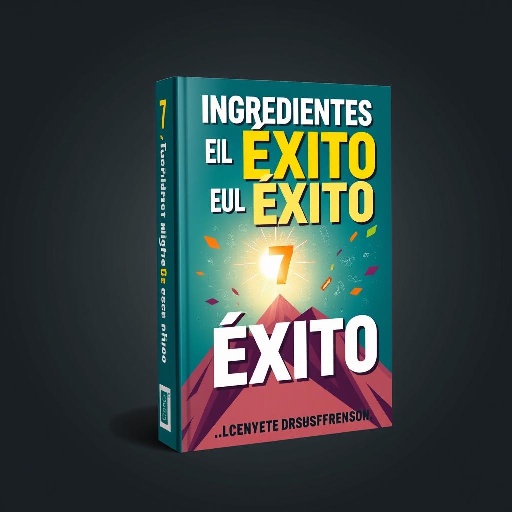 Create a motivational book cover titled '7 Ingredientes para el Éxito, Comprende el Instinto del Éxito'