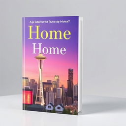 Create a book cover with the title 'Home' featuring a background image of Seattle