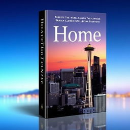 Create a book cover with the title 'Home' featuring a background image of Seattle