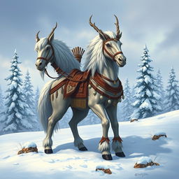 A majestic Northern Centaur standing proudly in a snowy landscape