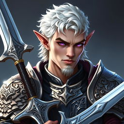 Create an image of a high fantasy astral elf paladin