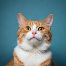 A vividly colored, inspiring cat posing dramatically for a profile picture.