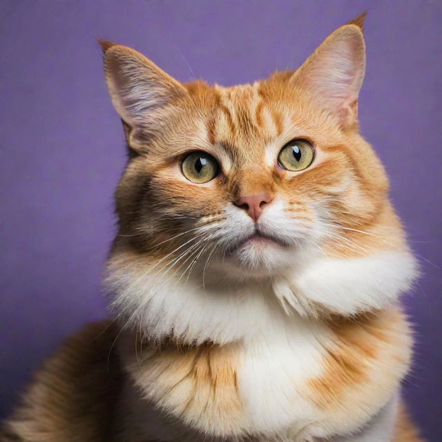 A vividly colored, inspiring cat posing dramatically for a profile picture.