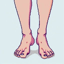 A pixel art image of a pair of feet