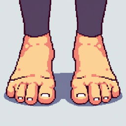 A pixel art image of a pair of feet