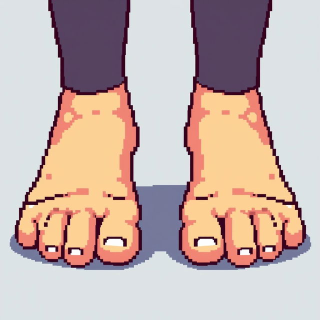 A pixel art image of a pair of feet