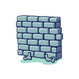 A pixel art depiction of a wall with feet