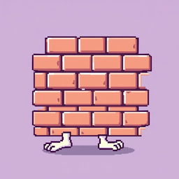 A pixel art depiction of a wall with feet