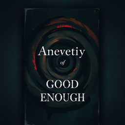 Create a book cover that visually represents the thought spirals of anxieties and stressors swirling intrusively from the thought of not being good enough