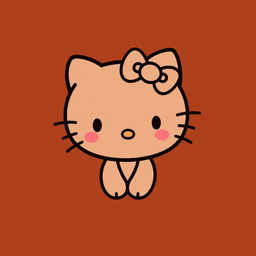 A cute profile picture of Hello Kitty with a brown color theme