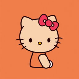 A cute profile picture of Hello Kitty with a brown color theme