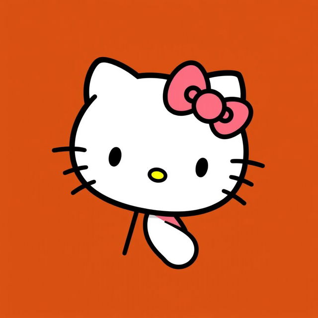 A cute profile picture of Hello Kitty with a brown color theme