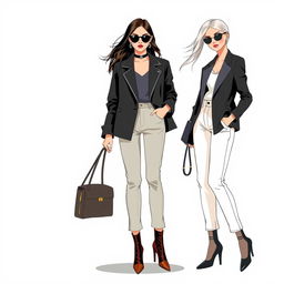 A stylish and modern illustration showcasing contemporary fashion and design elements