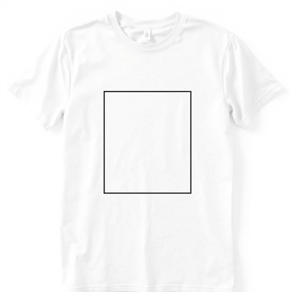 A white t-shirt with a frame design in the center