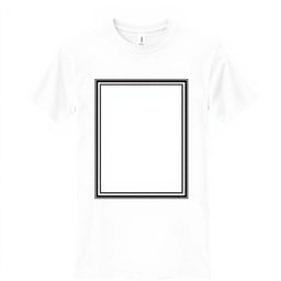 A white t-shirt with a frame design in the center