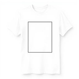 A white t-shirt with a frame design in the center