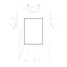 A white t-shirt with a frame design in the center