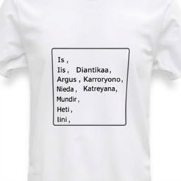A white t-shirt with a frame design in the center