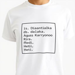 A white t-shirt with a frame design in the center