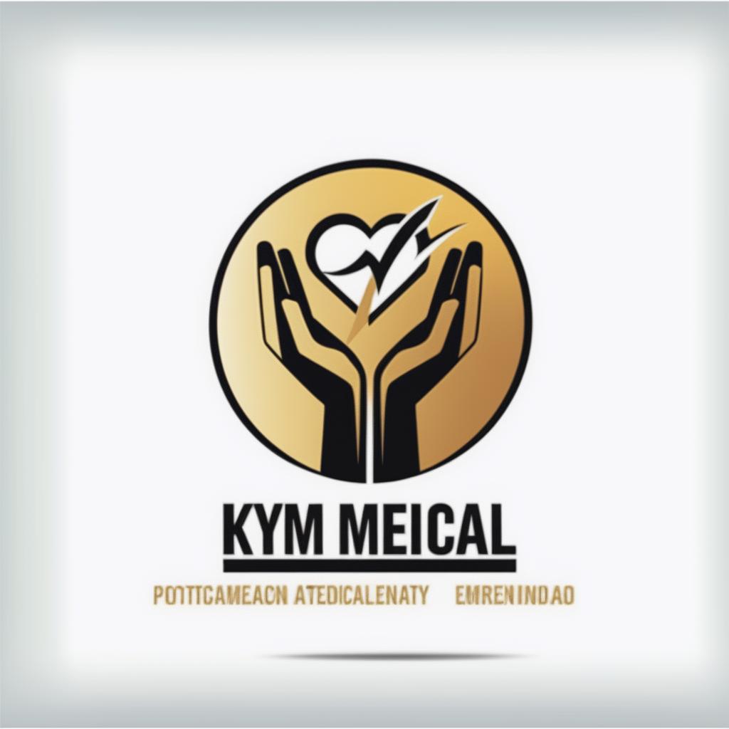 Diseña una portada minimalista para un trabajo de Word utilizando el logo de KYM MEDICAL para la materia Formación de emprendedores