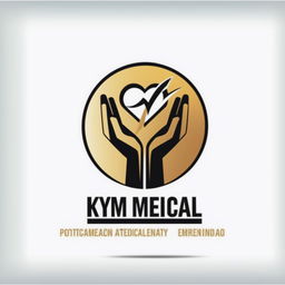 Diseña una portada minimalista para un trabajo de Word utilizando el logo de KYM MEDICAL para la materia Formación de emprendedores