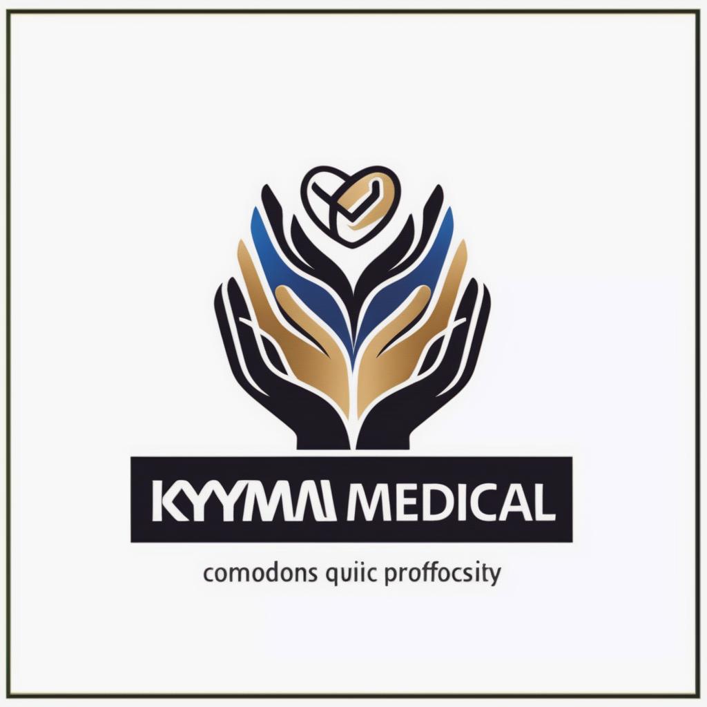 Diseña una portada para un trabajo de Word utilizando el logo de KYM MEDICAL para la materia Formación de emprendedores