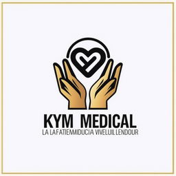 Diseña una portada para un trabajo de Word utilizando el logo de KYM MEDICAL para la materia Formación de emprendedores