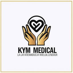 Diseña una portada para un trabajo de Word utilizando el logo de KYM MEDICAL para la materia Formación de emprendedores