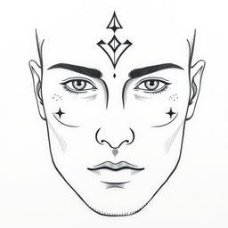 A tattoo design intended for the face