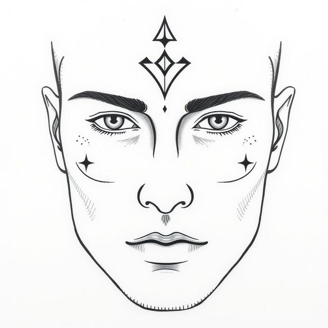 A tattoo design intended for the face