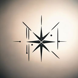 A small, masculine, symmetrical, discreet, authentic, and original tattoo design inspired by the crosshair from video games