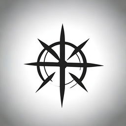 A small, masculine, symmetrical, discreet, authentic, and original tattoo design in the shape of a gaming crosshair