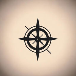 A small, masculine, symmetrical, discreet, authentic, and original tattoo design in the shape of a gaming crosshair