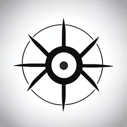 A small, masculine, symmetrical, discreet, authentic, and original tattoo design in the shape of a gaming crosshair