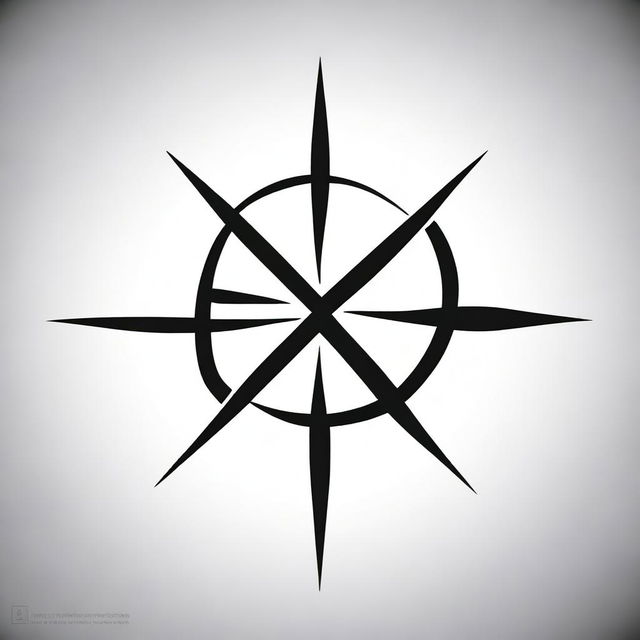 A small, masculine tattoo design in the shape of a gaming crosshair