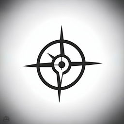 A simple, small, masculine tattoo design in the shape of a gaming crosshair